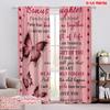 2pcs,2D Plane Printing Minimalist Curtains Butterfly Love Blanket 100% Polyester (without Rod) Art Deco Festive Perfect for