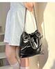 Y2K Drawstring Bow Bag: Soft Leather, Large Capacity, Cute Versatile Shoulder Commuter Bag (2025)