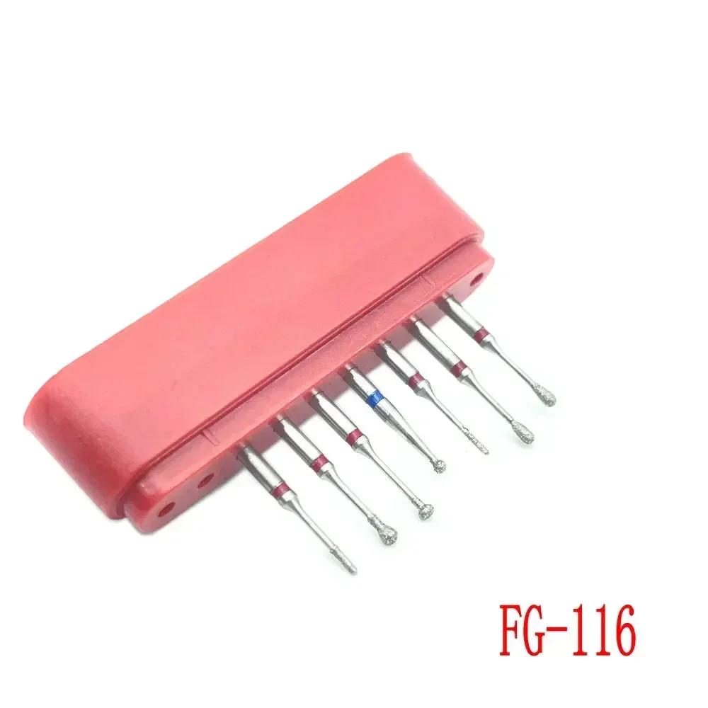10pcs/box Dental Diamond Burs Drill FG Diamond 1.6mm Shank for High Speed Handpiece Burs