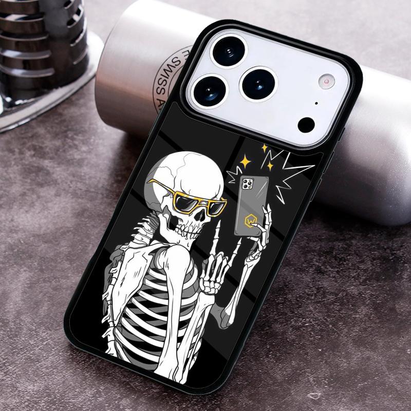 Skeleton Skull Art Phone Case For iPhone 17,16e,15,14,13,12,11,Mini,Pro,MAX soft Silicone Cover