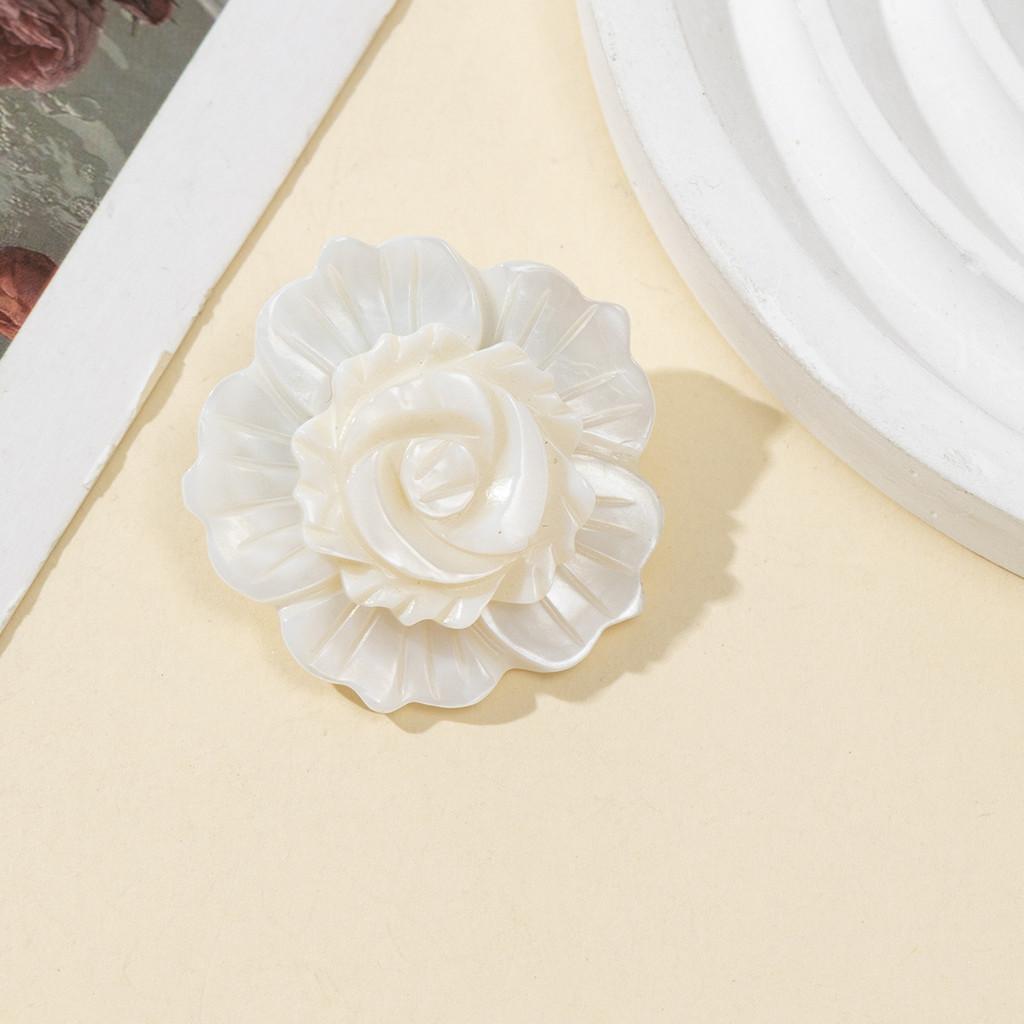 Shell Flower Brooch Pin Jewelry With Double Layer Design For Women And Men