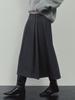 GNGB Suede Pleated Skirt_Charcoal
