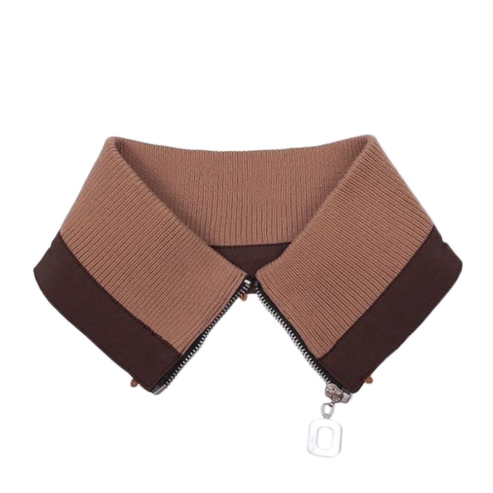 

Washable Detachable False Collar Detachable Down Jacket Anti-dirt Neck Scarf Lapel Top Neck Unisex коричневий