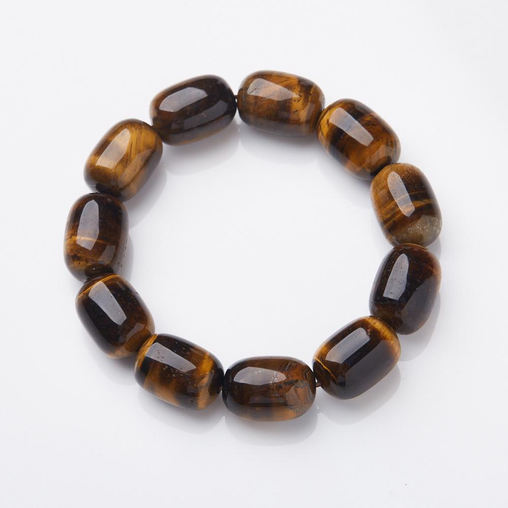 

Браслет из бисера-бочки с желтым тигровым глазом A+