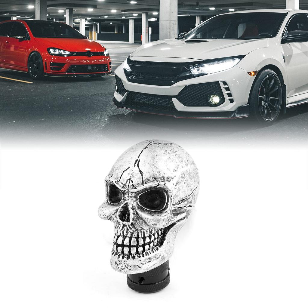 uxcell Shift Gear Shift 3 Silver 1 Piece Knob, 60x45x85mm, Knob, Skeleton, Skull, Anti-Slip, Metal, Connectors, Tone,