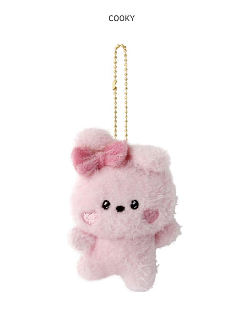 [USED] BT21 minini Plush Key Ring LOVELY Ribbon COOKY