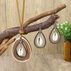 Boho Women Trendy Zircon Set Water-drop Shaped Earrings Pendent Necklace Classic Fashion Accessory Gift Party