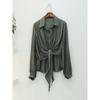 Style Latte Women 2way Scarf Wrap Collar Shirt Blouse