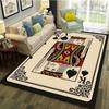 Playing Card King Print Flannel Area Rug Spades Design Living Room Decor Soft Non Slip Floor Mat For Home Use