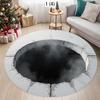 2D Cave Illusion Round Rug, Optical Illusion Rock Pit Print Floor Mat, Non-Slip Novelty Carpet, Fun Gamer Room Decor  Carpets