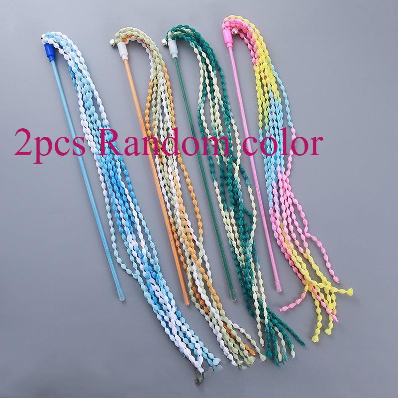 

2/3/4pcs Colorful Tassel Cat Stick Toy Rainbow Ribbon Toys Wand Pet Supplies