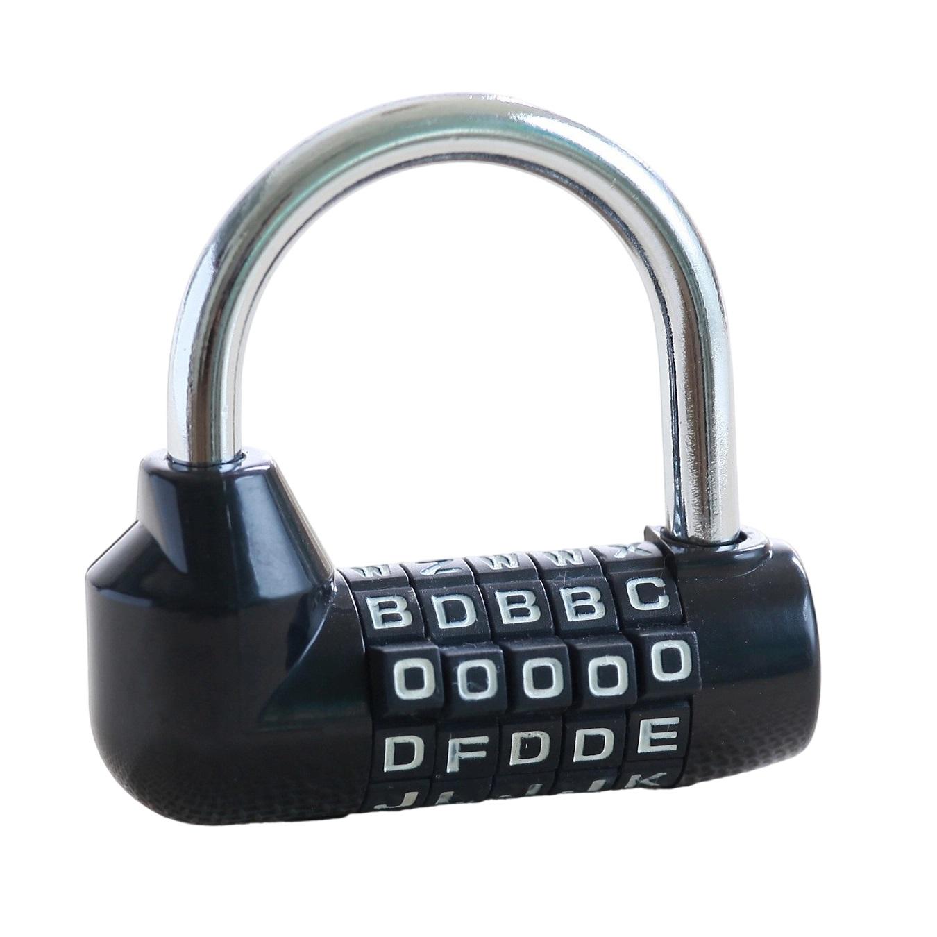 Compact 65x70x27mm Zinc Alloy U Combination Padlock Five Digit Combination Lock Luggage Gym Workshop Cabinet Household Door Zinc&Code Lock
