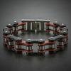 Titanium Steel Cycling Bracelet Men Punk Style Geometric Design Bike Rider Safety Accessory Black Red Or