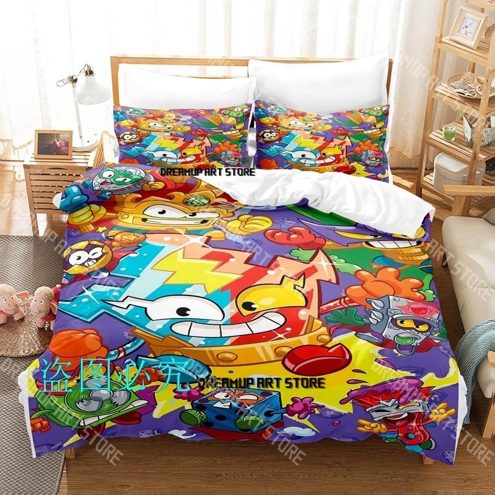 Fashion Super Zings Cute Cartoon Bedding Set Single Twin Full Queen King Size Bed Set Kids Bedroom Duvetcover Sets Bed Sheet Set