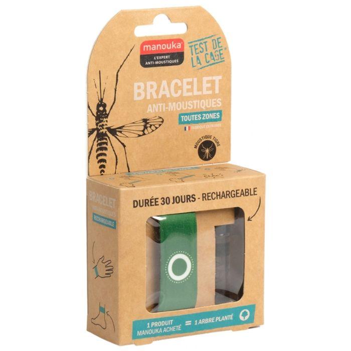 MANOUKA Bracelet Anti-moustiques Et Mouches 30 Jours Vert Made In France
