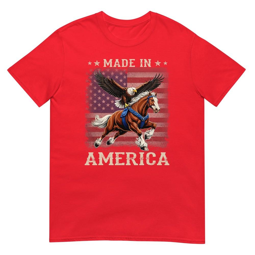 Made In America Western Horse Eagle Usa Flag Tshirt S