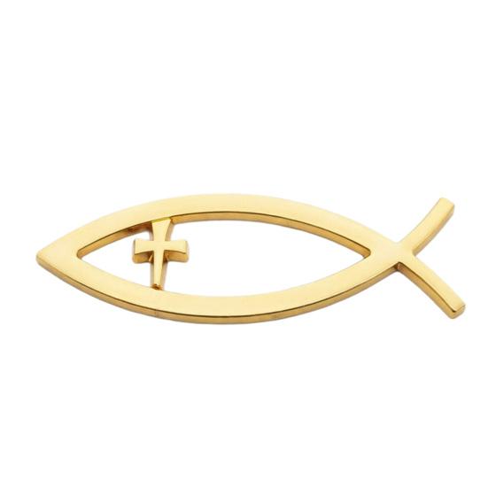 Autoaufkleber Fischförmiges Emblem 3D-Metalltextur Autoaufkleber mit starkem Klebstoff Wasserdicht Sonnenschutz für Karosserie Stoßstange Fenster