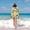 Lemon Leaf Beach Towel - Quick-Dry Soft, Vibrant Yellow Green Pattern, Lightweight Blend, For Pool Travel Camping Swim