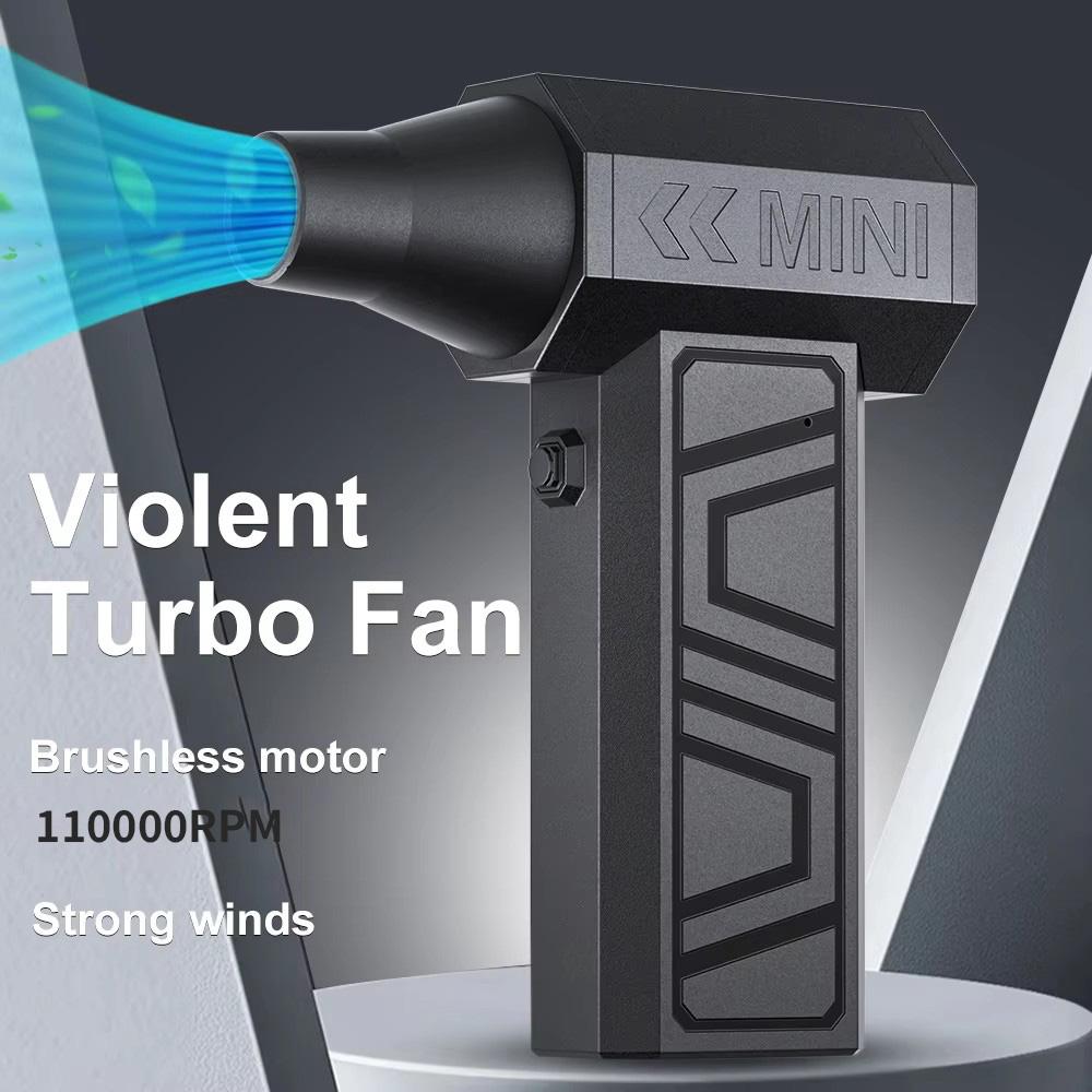 Portable Turbo Jet Blower High Pressure Electric Air Duster Type-C Rechargeable for Car Cleaning and Computer Dust Removal Tool