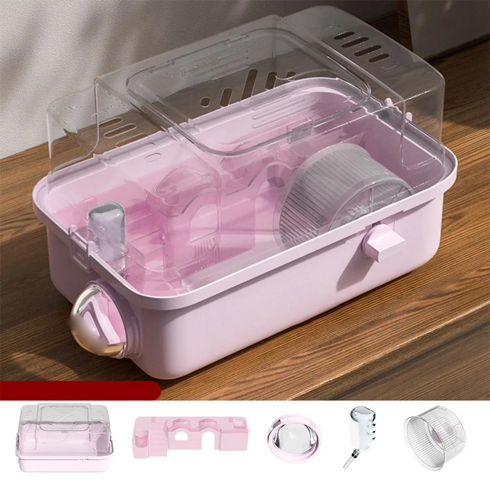 Convenient Double Layer Hamster Cage Fashion Sturdy Small Animal Carrying Cage Large Space Pet House Ventilation Breathable