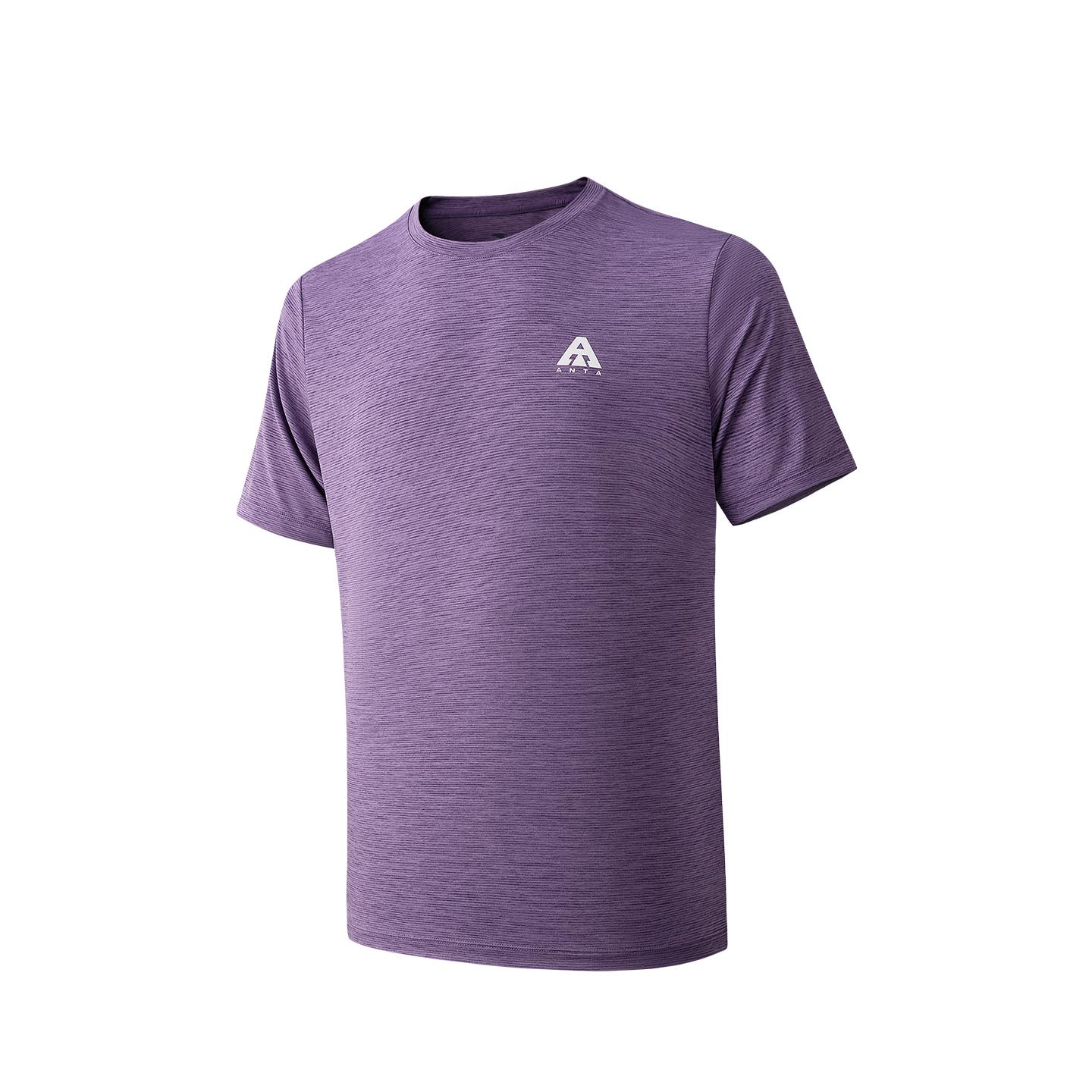 

Anta Outdoors Short Sleeve Knitted T-Shirt Summer 2026 Men tops Dark-Gray Purple Gray 952626101-5 4XL