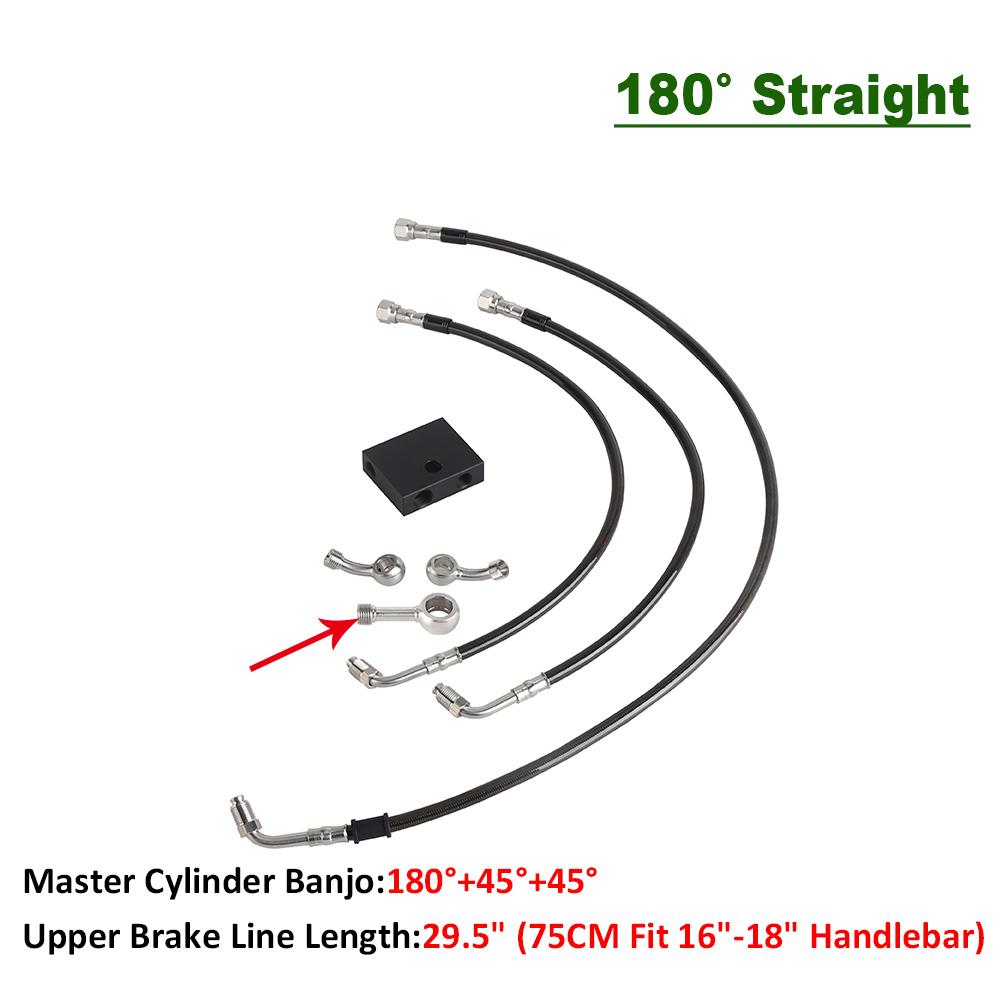 45° 180° 0° Motorcycle Cylinder Banjo Motorcycle Brake Hose Hydraulic Line Cable For Harley Dyna Fat Bob FXDF Low Rider FXDL ABS