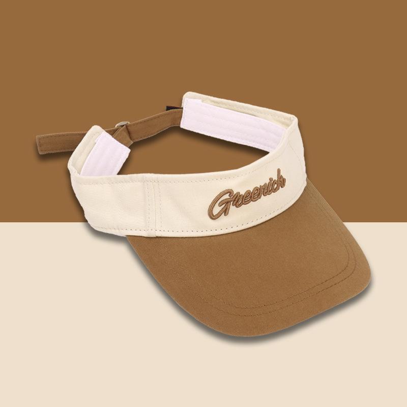 New letter color matching sun protection empty top hat women's summer outdoor UV protection sun hat sports cap