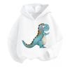 New Cartoon Dinosaur Print Children's Hooded Sweatshirt Boy Girl Autumn Winter Daily Outdoor Casual Wear Loose Warm Sportswear