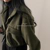 Trendy Korean Autumn/Winter Stand-Up Collar Casual Woolen Coat for Women