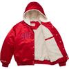 Supreme Mitchell Ness Lined Hooded Satin Varsity Jacket Red