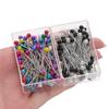 100Pcs/Box 37mm Colorful Round Pearl Head Needles Stitch Straight Push Sewing Pins For Dressmaking DIY Sewing Tools Positioning