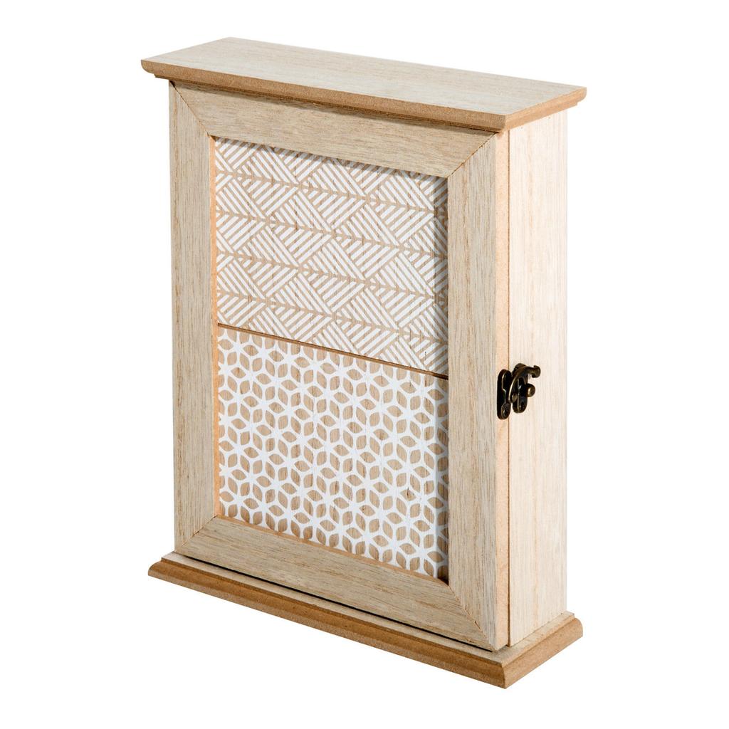 Key Cabinet with 6 Hooks Vintage Style Wooden Wall Furniture for Keys 20x6.5x26.5cm Wood