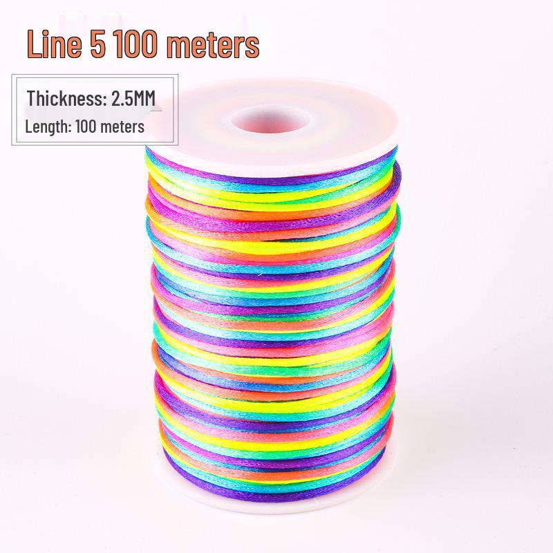 Lixia Rainbow Egg Holder: Handwoven No. 5 Cord Girls' Braided Hair Accessory with Five-Color Thread for Dragon Boat Festival