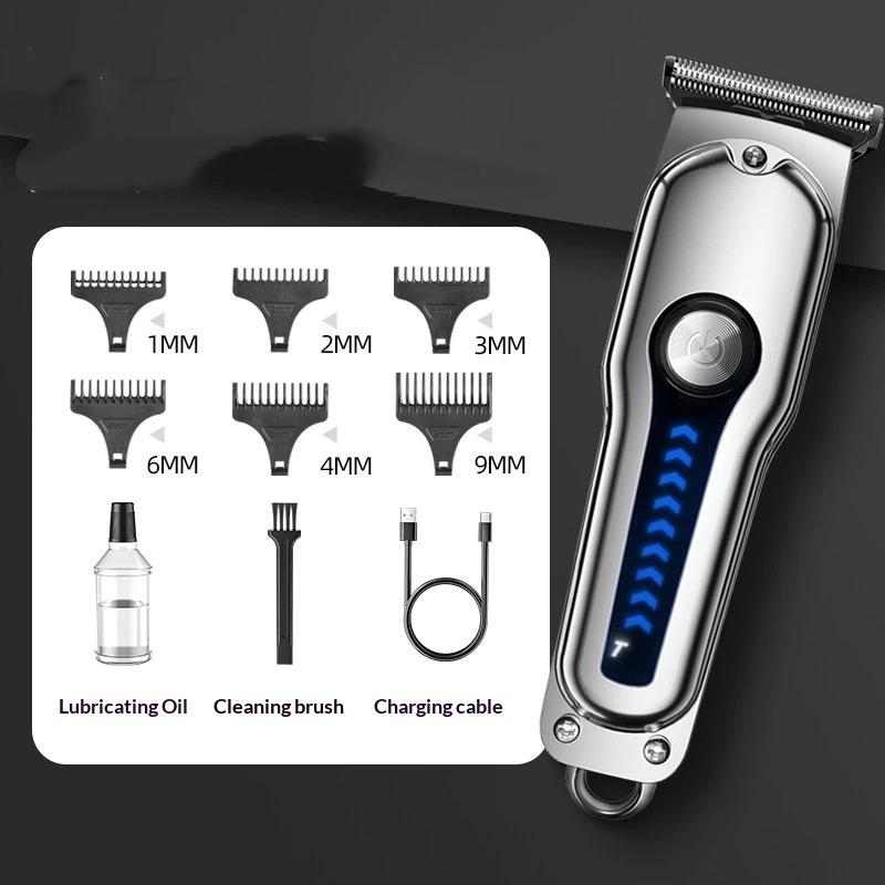 Hair Clipper Digital Display Electric Hair Clipper Professional Carving Oil Head Push Multifunctional Electric Clipper Rechargeable