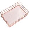 Rose Gold Desktop Organization Basket Iron Grid Wire Storage Organizer  Home Office