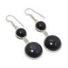 Natural Black Onyx Gemstone 925 Sterling Silver Jewelry Earring 2.05" AE-12103
