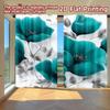 2D FLAT PRINTING 2pcs Curtains (Without Rod) Floral Elegance In Blue Easter Festival Popular Curtains&Drapes Durable Polyester