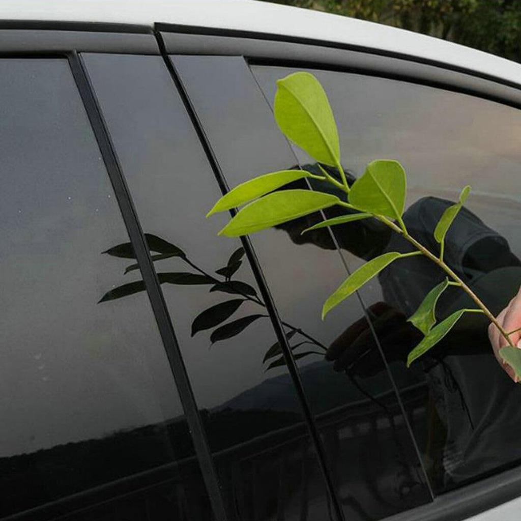 6Pcs/Set Door Window Pillar Posts Trim Pillar Molding Cover Stickers for Cadillac ATS Sedan 2013 2014 2015 2016 2017 2018 2019 Black