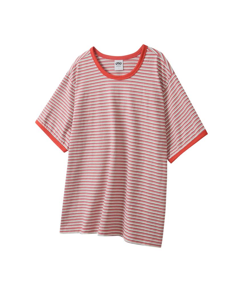 FERNOV Multi-Stripe Crop Ringer Tee Red