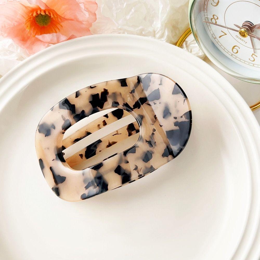 Hair Accessories Leopard Hair Claw Elliptic Shape Acetate Barrettes Acetic Acid Hair Clip  Women