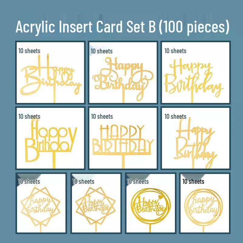 50-Pack Acrylic 'Happy Birthday' Cake Toppers - Popular Party Decorations with Free Shipping