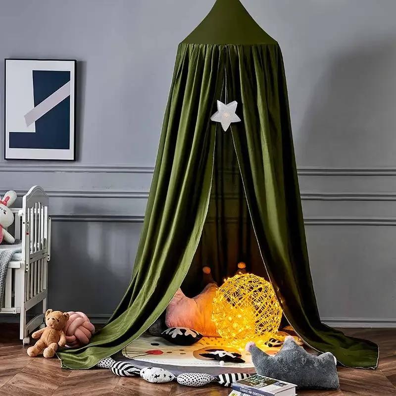 

Princess Decor Canopy for Kids Bed, Soft and Durable Tent Canopy Dreamy Mosquito Net Bedding, Children Reading Nook Canopies армія зелений колір