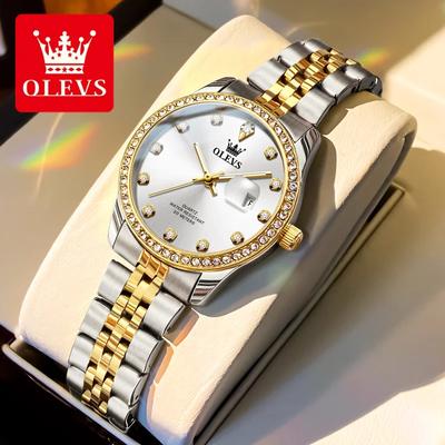 Montre de luxe pour femmes, classique, calendrier d'affaires, étanche, lumineuse, élégante, diamant, montre à quartz pour femmes