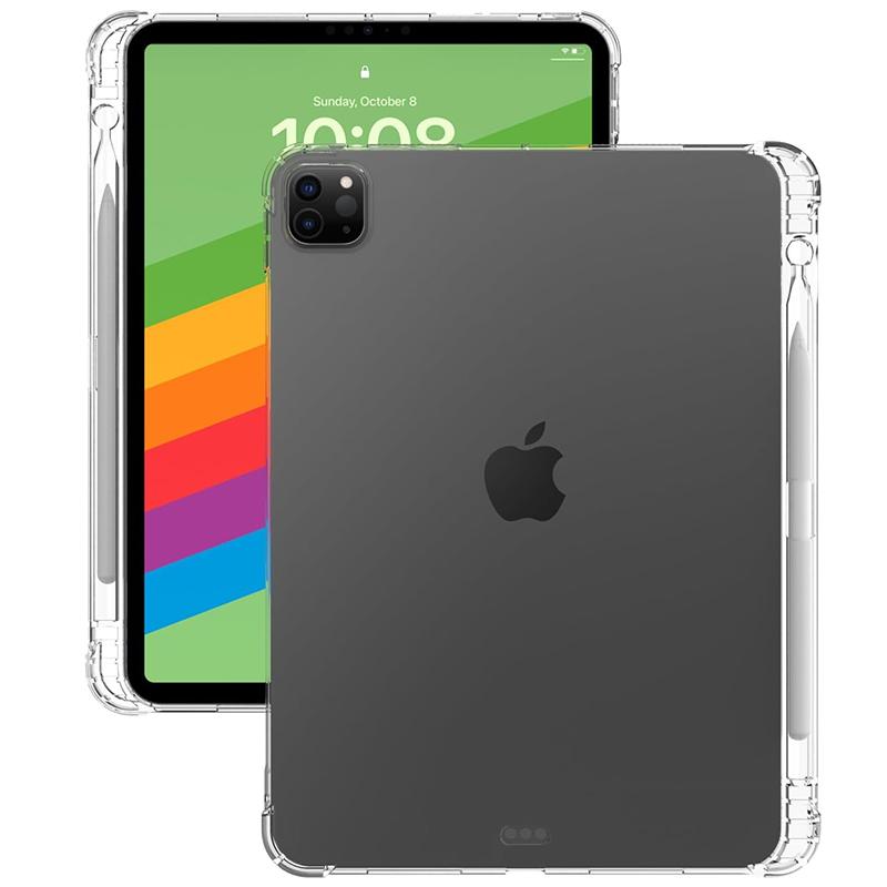 Soft TPU Case for iPad Pro 11inch (2024/2025) Ultra-Thin Clear Case Stylus Pencil Holder Slot Slim Back Clear Protective Cover