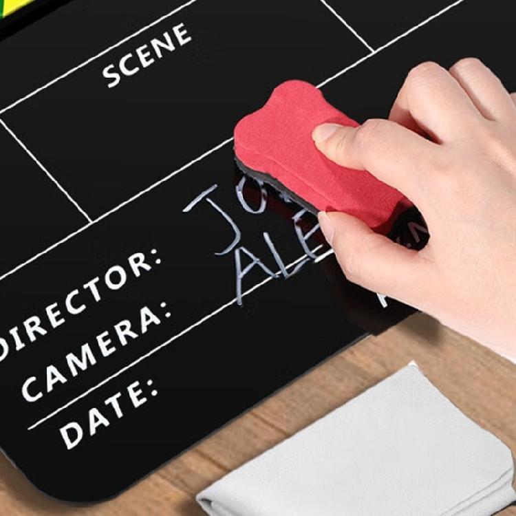 Acrylic Clapper Board Dry Erasable Clapperboard For Short Film Making and Educational Purposes 10x12Inch