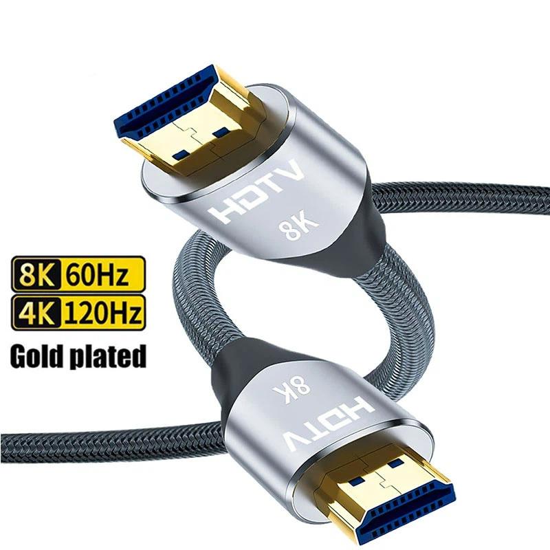8K Cable 2.1 120Hz 4K HDMI-Compatible 2.1 Cable 8K Ultra High Speed HDR eARC for HDTV Box Projector PS4 Audio Cable 1M 2M 3M 5M 10M