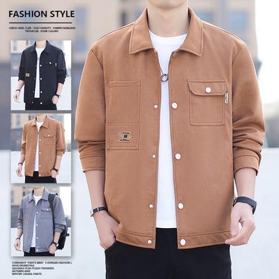 New Coat Spring and Autumn Loose Casual Korean Style Trendy Handsome Men's Tops Trendy Jacket Tops
