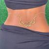 Metallic Double Snake Body Chain Women Waist Chain Belly Chain Waist Decors Party Waist Ornament Birthday Gift