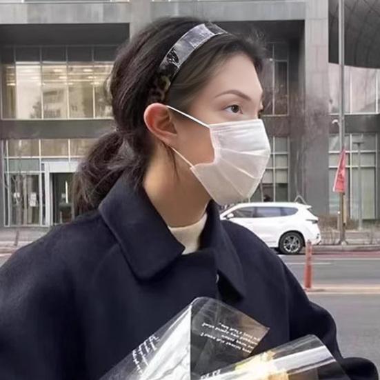 Dámský Vlasový Obruč Rozšířený Design Protiskluzové Zuby Čelenka Acetátová Deska Vysoká Pevnost