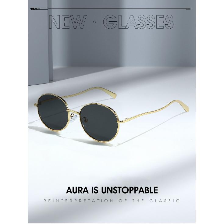 26 Metal-framed sunglasses, suitable for both men and women, offering UV protection